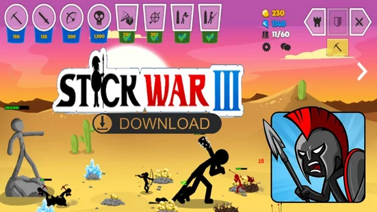 stick war 3 apk mod 999 army